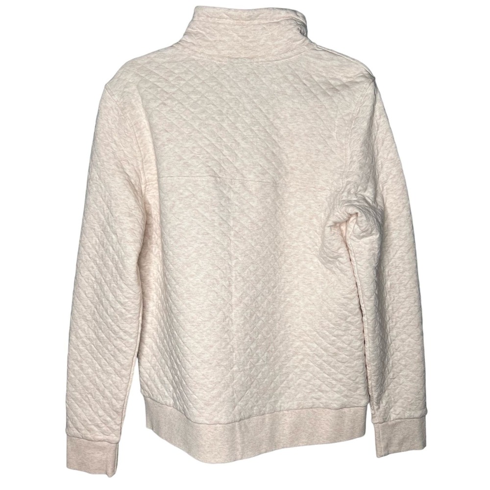 Patagonia Quilted Cowl Sweatshirt in Cream with Brown Trim - Picture 14 of 15
